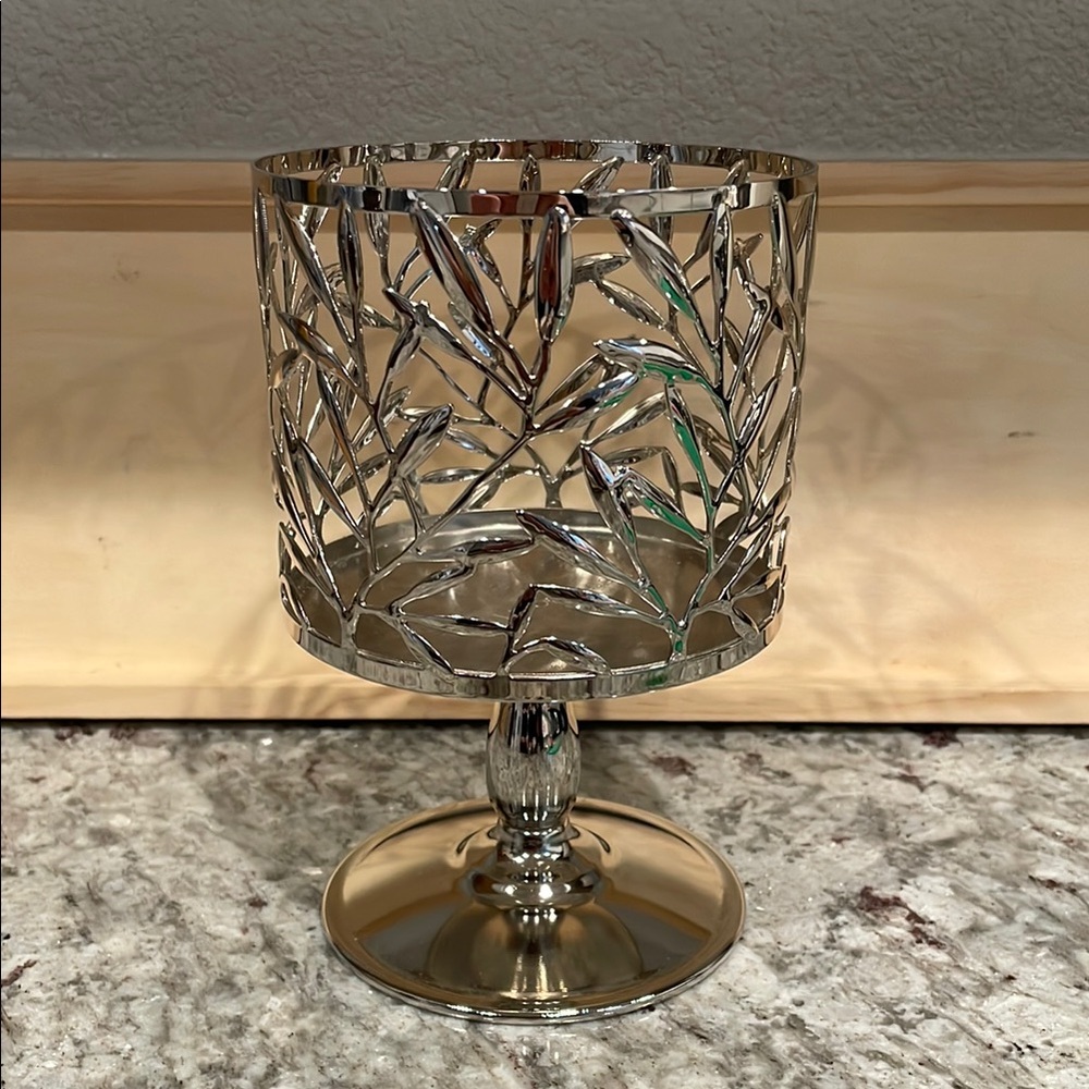 BBW Silver Leaf Candle Holder